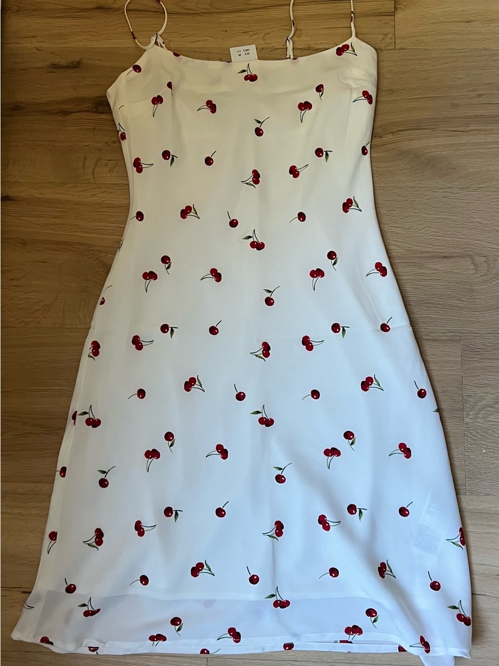 Abercrombie & Fitch Cherry Print Satin Slip Dress